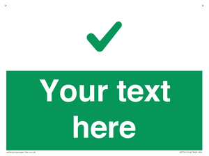 Custom green background, green tick sign